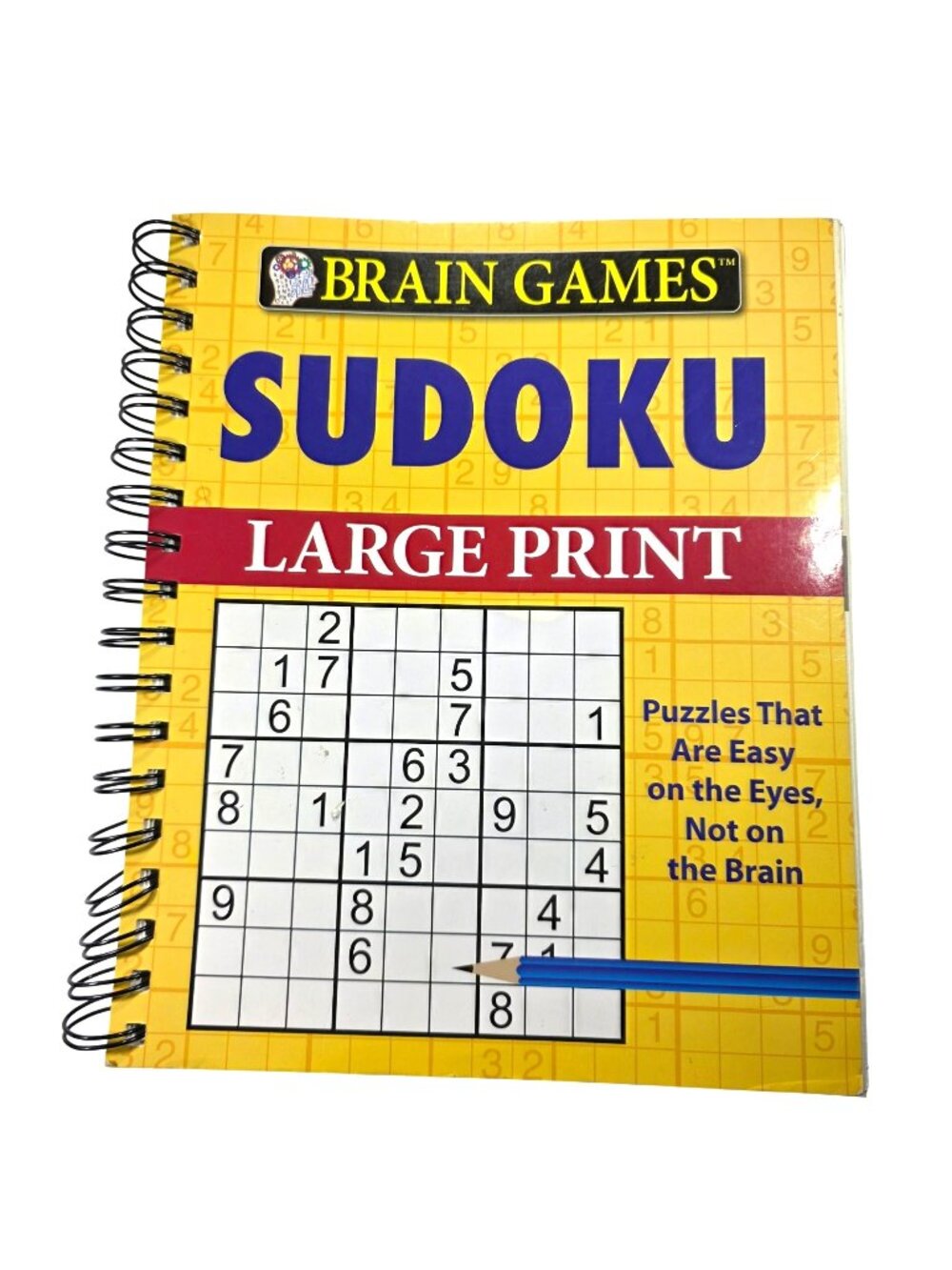 Sudoku Puzzle Book Large Print Brain Games Spiral Binding hobby READ